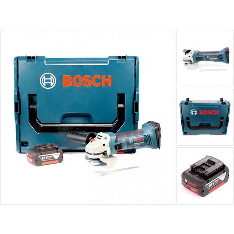 Bosch GWS 18-125 V-LI 125 mm Professional Meuleuse angulaire sans fil avec boîtier L-Boxx + 1x Batterie GBA 5,0 Ah - sans Chargeur