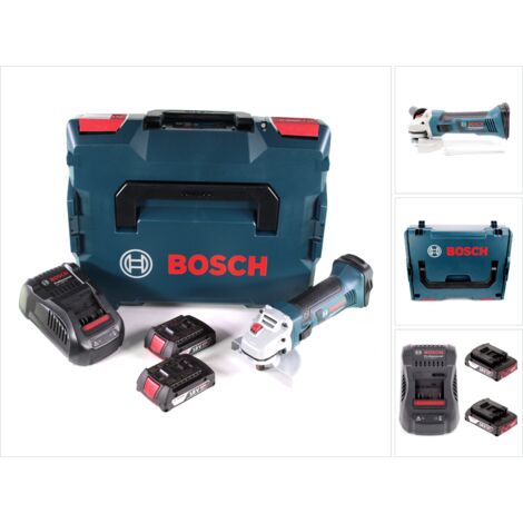 Bosch GWS 18-125 V-LI Akku Winkelschleifer 18V 125mm + 2x Akku 2,0Ah + Ladegerät + L-Boxx