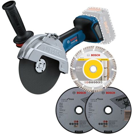 Bosch GWS 18 V-180 P 180mm 18v Brushless Angle Grinder BITURBO 7"" + 3 Blades