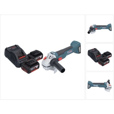 BOSCH PROFESSIONAL Bosch GWS 18V-10 Professional Akku Winkelschleifer 18 V 115 mm Brushless + 2x Akku 5,0 Ah + Ladegerät