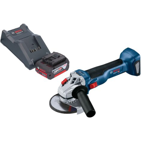 Bosch GWS 18V-10 Professional Akku Winkelschleifer 18 V 125 mm Brushless + 1x Akku 4,0 Ah + Ladegerät