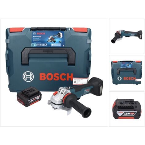 Bosch GWS 18V-10 PSC Professional Akku Winkelschleifer 18 V 125 mm Brushless + 1x Akku 5,0 Ah + L-Boxx - ohne Ladegerät