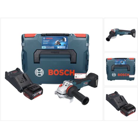 Bosch GWS 18V-10 PSC Professional Akku Winkelschleifer 18 V 125 mm Brushless + 1x Akku 5,0 Ah + Ladegerät + L-Boxx