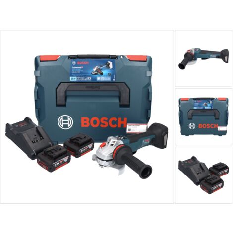 Bosch GWS 18V-10 PSC Professional Akku Winkelschleifer 18 V 125 mm Brushless + 2x Akku 5,0 Ah + Ladegerät + L-Boxx