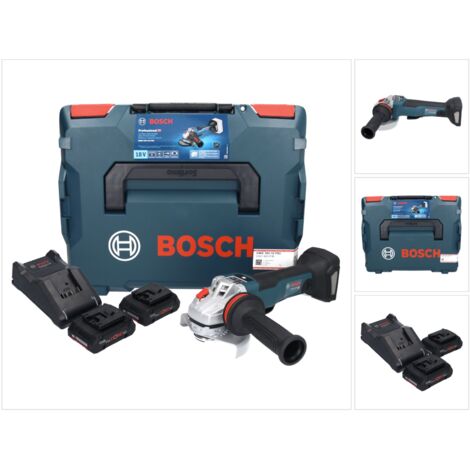 Bosch GWS 18V-10 PSC Professional Akku Winkelschleifer 18 V 125 mm Brushless + 2x ProCORE Akku 4,0 Ah + Ladegerät + L-Boxx