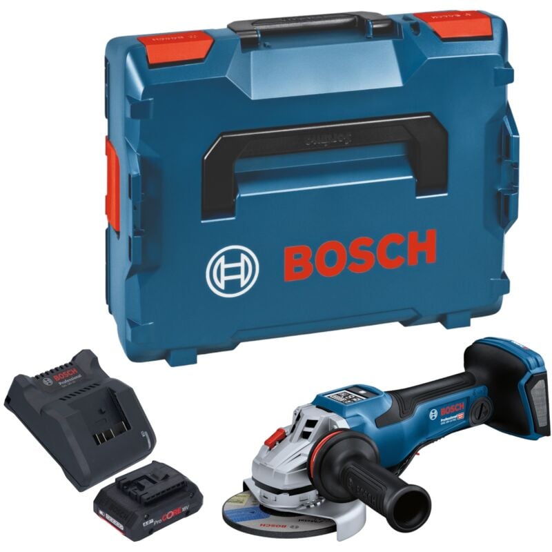 Bosch gws 18V-15 psc Professional Meuleuse angulaire sans fil 18 v 125 mm biturbo Brushless + 1x batterie ProCORE 4,0 Ah + chargeur + L-Boxx