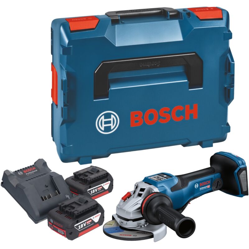 Bosch gws 18V-15 psc Professional Meuleuse angulaire sans fil 18 v 125 mm biturbo Brushless + 2x batterie 5,0 Ah + chargeur + L-Boxx