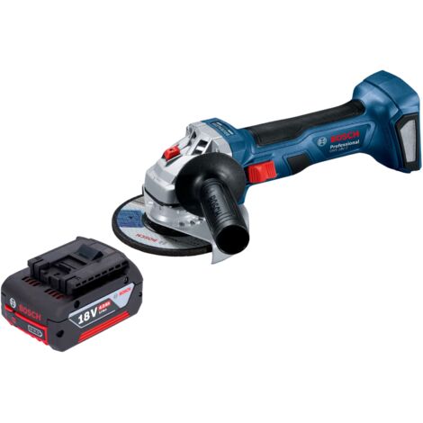 Bosch GWS 18V-7 Professional Akku Winkelschleifer 18 V 115 mm Brushless + 1x Akku 4,0 Ah - ohne Ladegerät