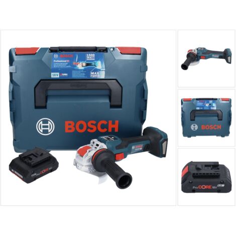 Bosch GWX 18V-15 SC Professional Akku Winkelschleifer 18 V 125 mm BITURBO X-LOCK + 1x ProCORE Akku 4,0 Ah + L-BOXX - ohne Ladegerät