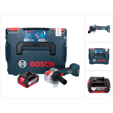 Bosch GWX 18V-7 Professional Akku Winkelschleifer 18 V 125 mm Brushless X-LOCK + 1x Akku 4,0 Ah + L-Boxx - ohne Ladegerät