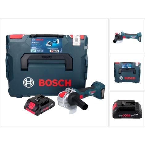 Bosch GWX 18V-7 Professional Akku Winkelschleifer 18 V 125 mm Brushless X-LOCK + 1x ProCORE Akku 4,0 Ah + L-Boxx - ohne Ladegerät