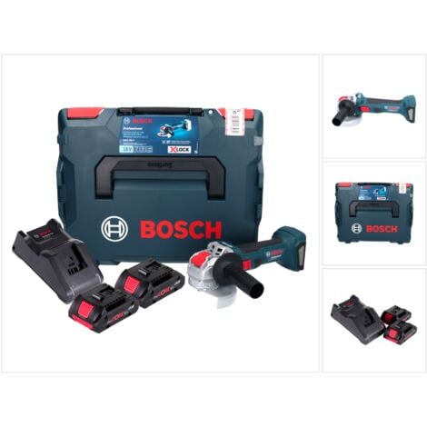 Bosch GWX 18V-7 Professional Akku Winkelschleifer 18 V 125 mm Brushless X-LOCK + 2x ProCORE Akku 4,0 Ah + Ladegerät + L-Boxx