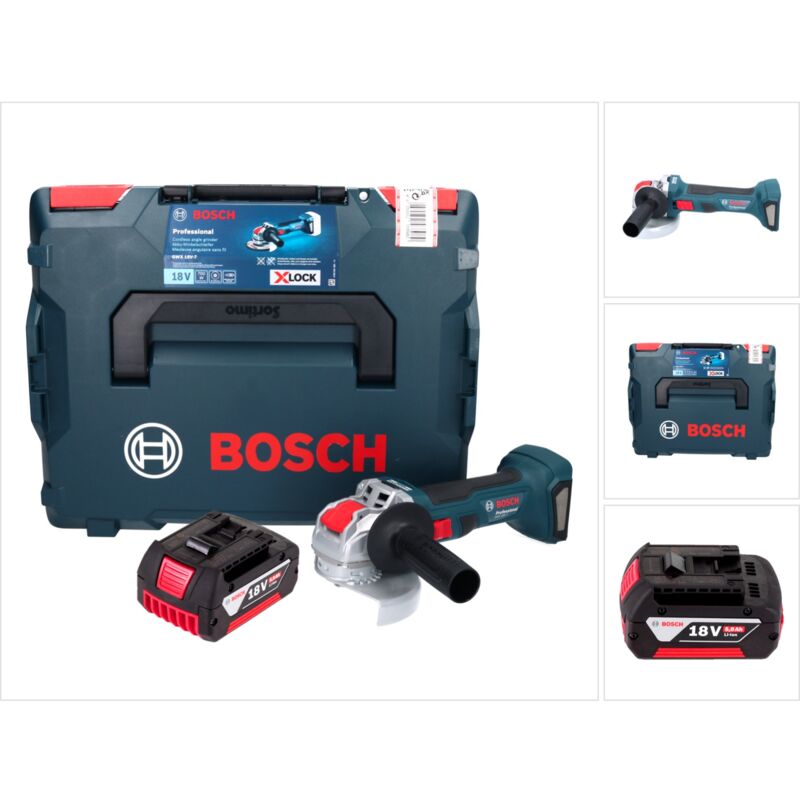 Bosch gwx 18V-7 Professional Meuleuse angulaire sans fil 18 v 125 mm Brushless x-lock + 1x batterie 5,0 Ah + L-Boxx - sans chargeur