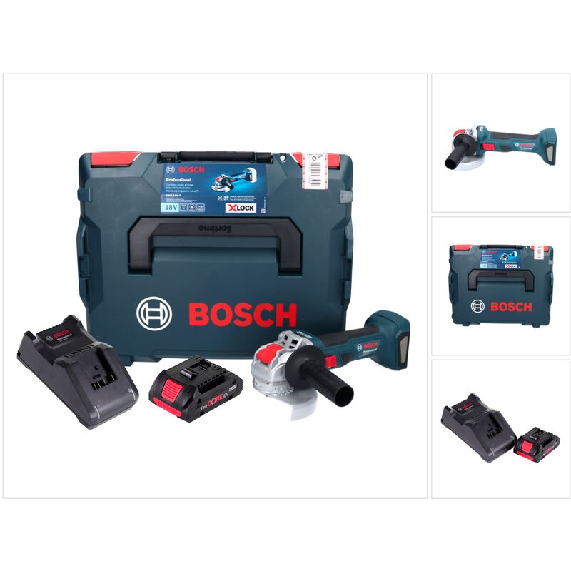 Bosch gwx 18V-7 Professional Meuleuse angulaire sans fil 125mm Brushless x-lock 18V + 1x Batterie ProCORE 4,0 Ah + Chargeur + Coffret
