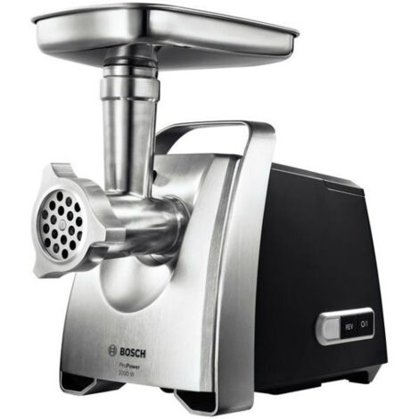 Bosch – Hachoir électrique à viande 800 W – Hache jusqu'à 4,3 kg/min – Kit à saucisses et kebbés inclus – Noir - MFW68640