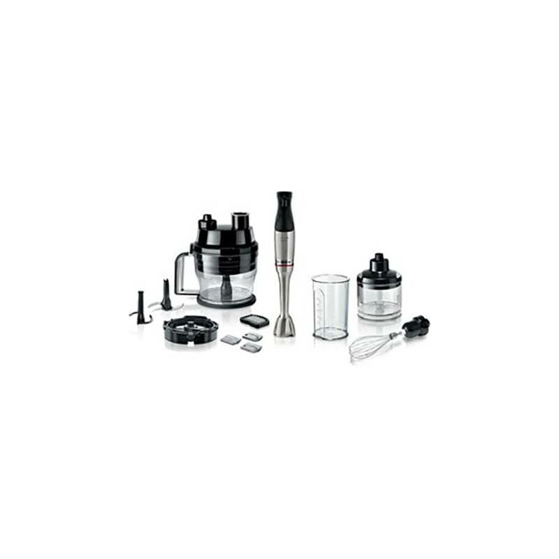 Bosch - Haushalt ErgoMaster Serie 6 Mixeur plongeant 1200 w avec verre doseur, avec blender, multifonction, fouet , sans bpa acier inoxydable, noir