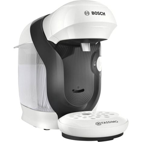 Bosch Haushalt Style TAS1104 Machine à capsules blanc, noir One Touch, robinet dévacuation réglable en hauteur