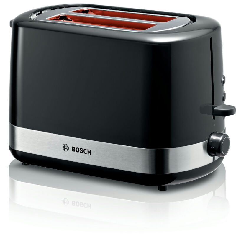 Bosch Haushalt TAT6A513 Grille-pain avec grille sp&eacute;ciale viennoisieries noir, acier inoxydable