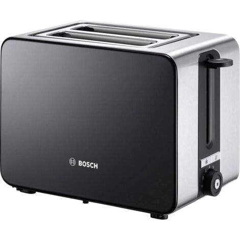 Bosch Haushalt TAT7203 Tostapane Con griglia scaldabriosche integrata acciaio inox, Nero