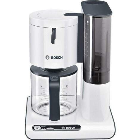 Bosch Haushalt TKA8011 Cafetière blanc, anthracite Nombre de tasse=10 verseuse en verre, fonction de conservation de la chaleur W599861