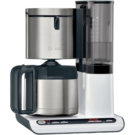 Bosch Haushalt TKA8A681 Kaffeemaschine Edelstahl, Weiß  Fassungsvermögen Tassen=8 Isolierkanne
