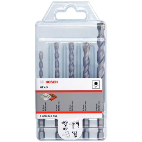 Bosch HEX-5 Betonbohrerset 5tlg 4/5/6/8/1