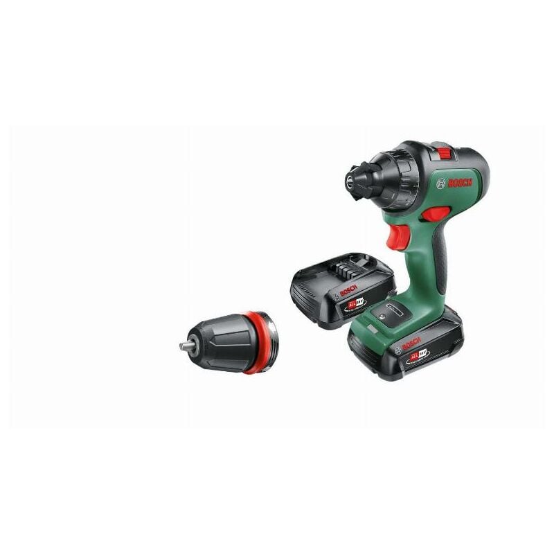 Trapano avvitatore Bosch AdvancedDrill 18 + 1 mandrino + 2 batterie da 2,5 Ah + caricabatteria - 06039B5006