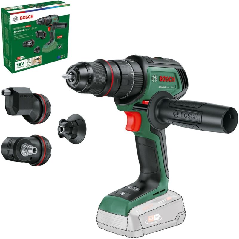 Trapano battente-avvitatore a batteria AdvancedImpact 18V-80 QuickSnap (per foratura e avvitamento sistema 18 v brushless 82 Nm mandrino 13 mm