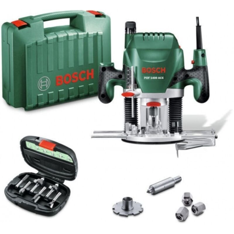 Bosch - Hobby pof 1400 ace Fraiseuse verticale 1400 w avec jeu de 6 fraises