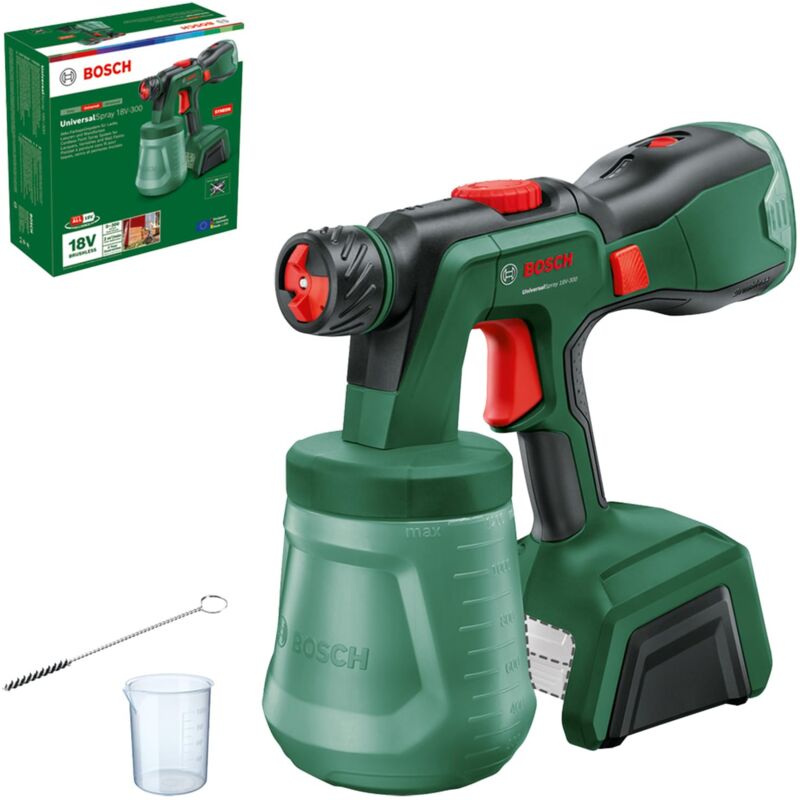 Image of Pistola a spruzzo a batteria UniversalSpray 18V-300 (per vernici a dispersione/lattice, lacche 2m²/min serbatoio 1200 ml 18 v senza batteria) - Bosch