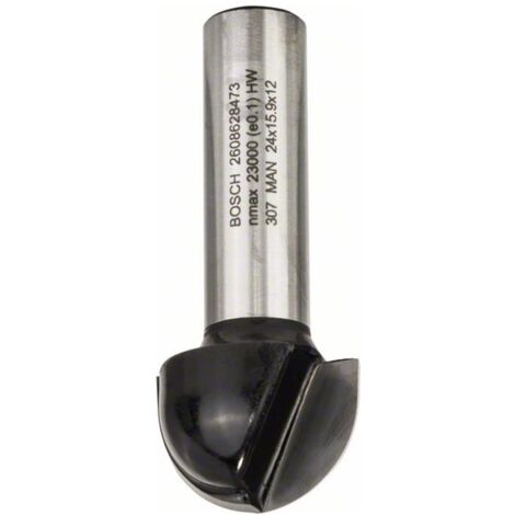 Bosch Hohlkehlfräser, 12 mm, R1 12 mm, D 24 mm, L 15,9 mm, G 57 mm