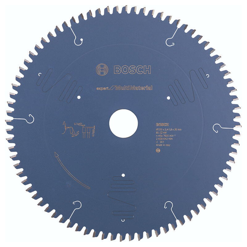 Disco sierra expert multimaterial: 250 x 30 x 80D neg - Bosch