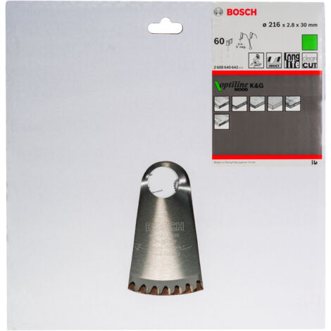 BOSCH - Hoja de sierra circular Optiline Wood 216 x 30 x 2,8 mm 60