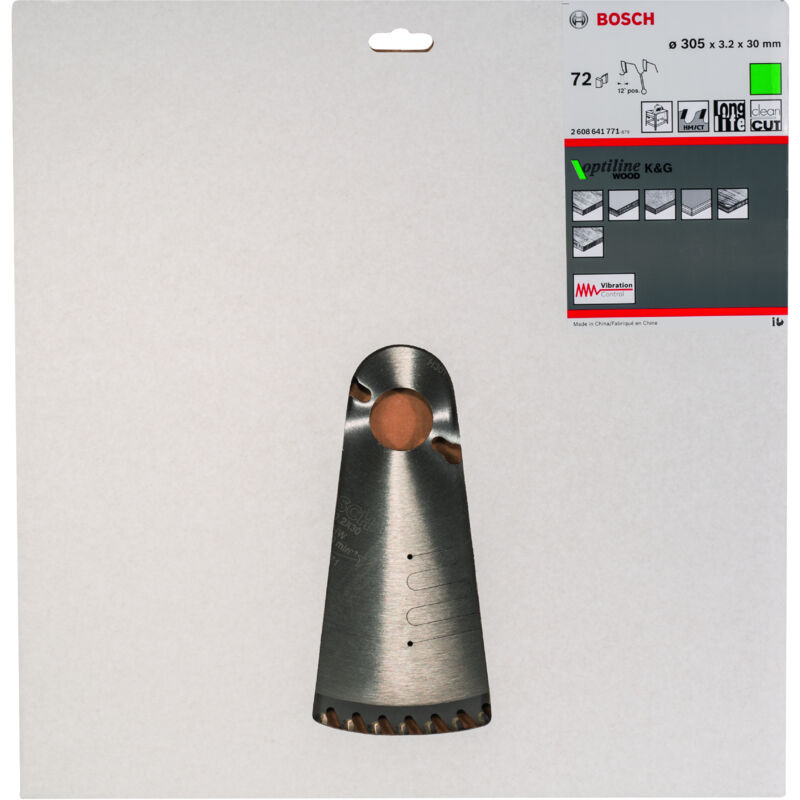 

BOSCH 2608641771 Hoja de sierra circular Optiline Wood 305 x 30 x 3,2 mm 72