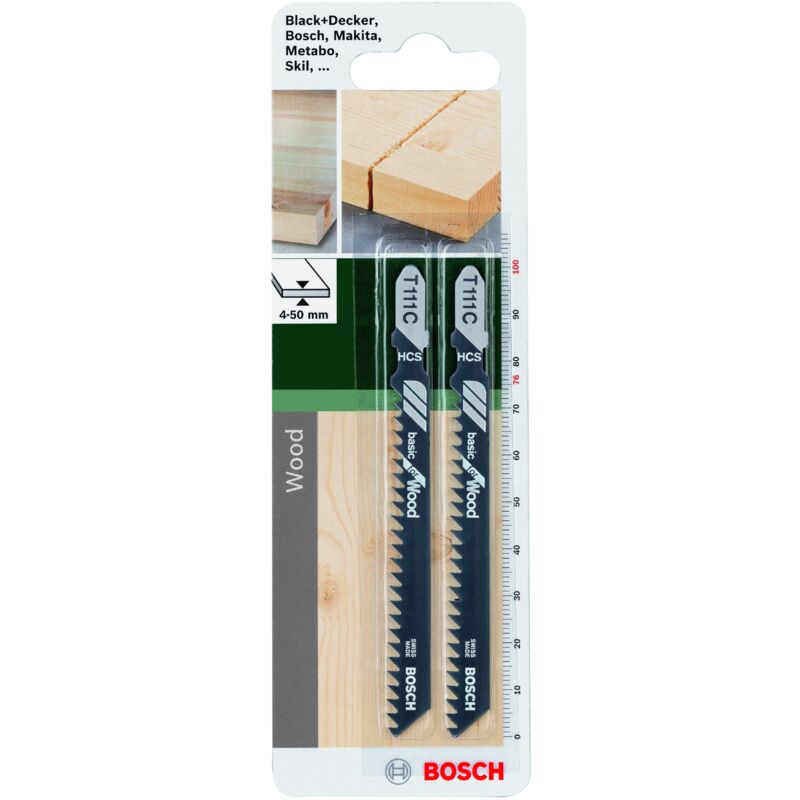 

2609256716 Hoja de sierra de calar HCS, T 111 C Basic for Wood - Bosch