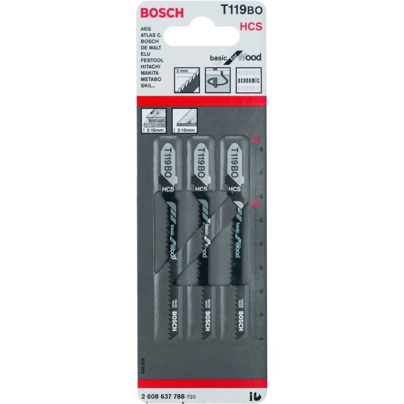 

2608637788 Hoja de sierra de calar T 119 BO Basic for Wood - Bosch
