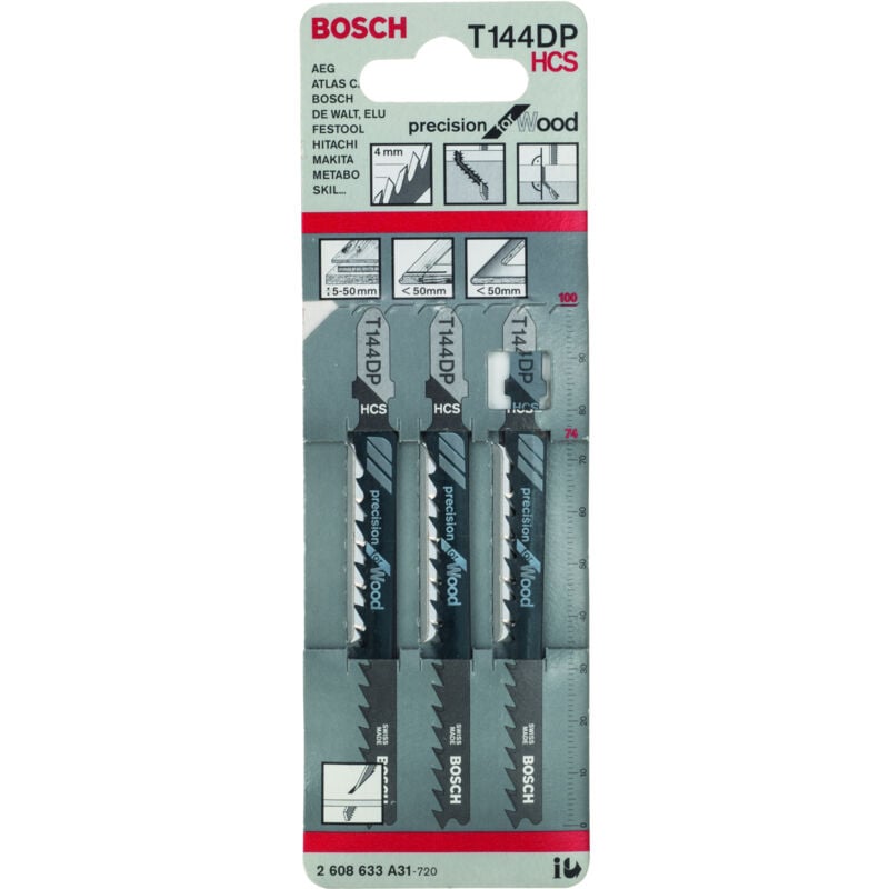

2608633A31 Hoja de sierra de calar T 144 DP Precision for Wood - Bosch