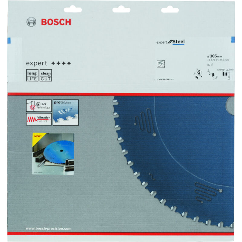 

BOSCH 2608643061 Hoja sierra circular Expert for Steel 305 x 25,4 x 2,6 mm 80
