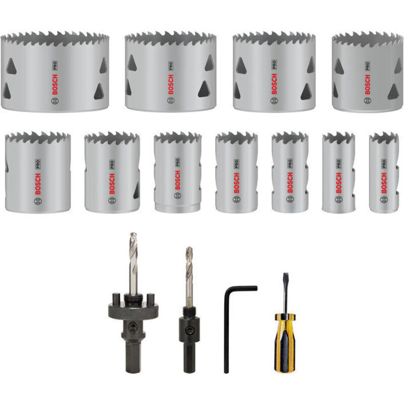 Bosch Hole Saws Sets Pro Multi Material Hole Saw Set 17 Pcs 2608900525