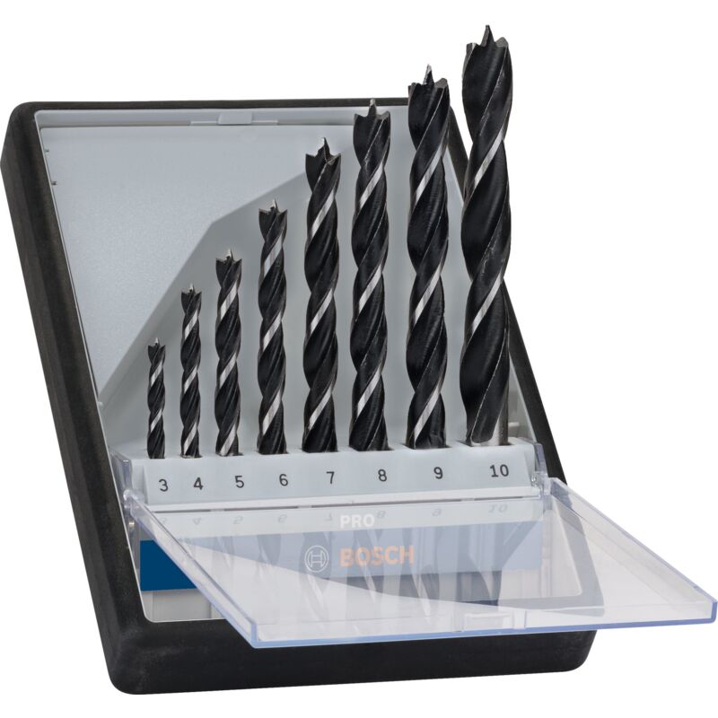 Bosch - Accessories 2607010533 Holz-Spiralbohrer-Set 8teilig 3 mm, 4 mm, 5 mm, 6 mm, 7 mm, 8 mm, 9 mm,