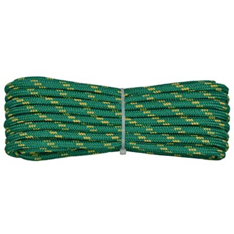 006006329 Treccia corit verde, 8 mm - 20 mt, Corda intrecciata multiuso resistente ai raggi u.v. e all'abrasione, per attività all'aperto, giardino,