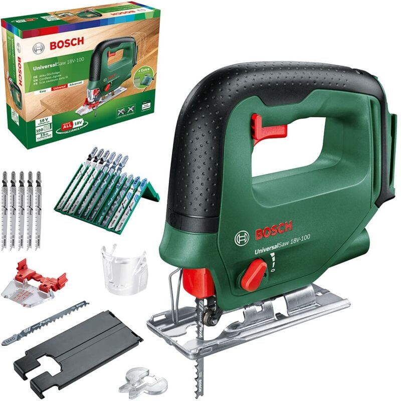 Home et Jardin 0603011101 UniversalSaw 18V-100 (sans batterie, système de 18 v, avec jeu de 15 lames de Saw de jigsaw, in Box) - de Edition Amazon