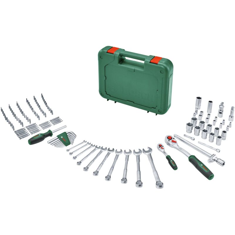 Set Advanced utensili man. 132 pz. (set utensili impieghi di fissaggio gravosi mat. alta qual. design ergon. chiavi, chiavi a brugola, cricchetti,