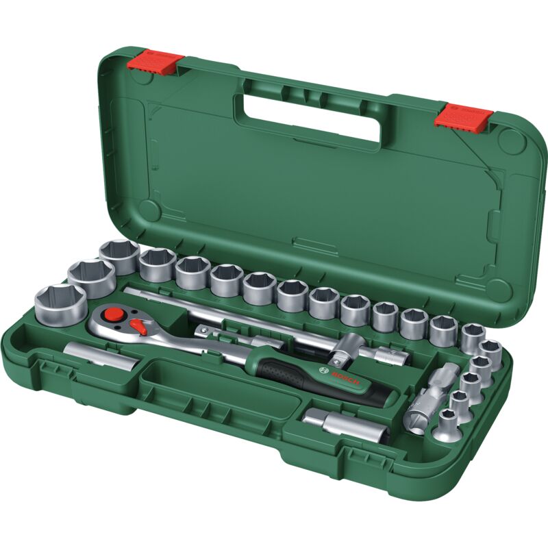 Bosch Set 25 clés à cliquet 12 couple jusq. 768 Nm bouton verrouill Softgrip coffret transport - vue 3