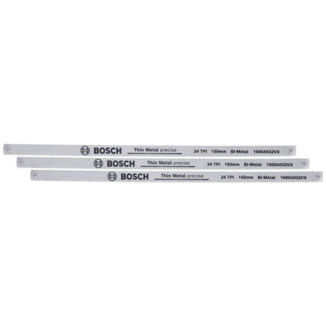 Bosch Home and Garden 1600A032UL Handwerkzeuge Bügelsägeblätter 150 mm 24 TPI 3 Stück Sägeblatt-Läng