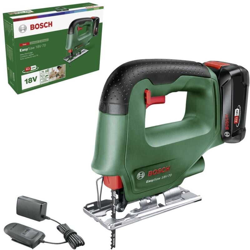 Bosch Home and Garden EasySaw 18V-70 Scie sauteuse sans fil 0603012002 + batterie, + chargeur 18 V 2.0 Ah