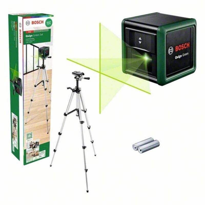 Bosch 0603663C04 Quigo Green Cross Line Laser Set Accurate Leveling