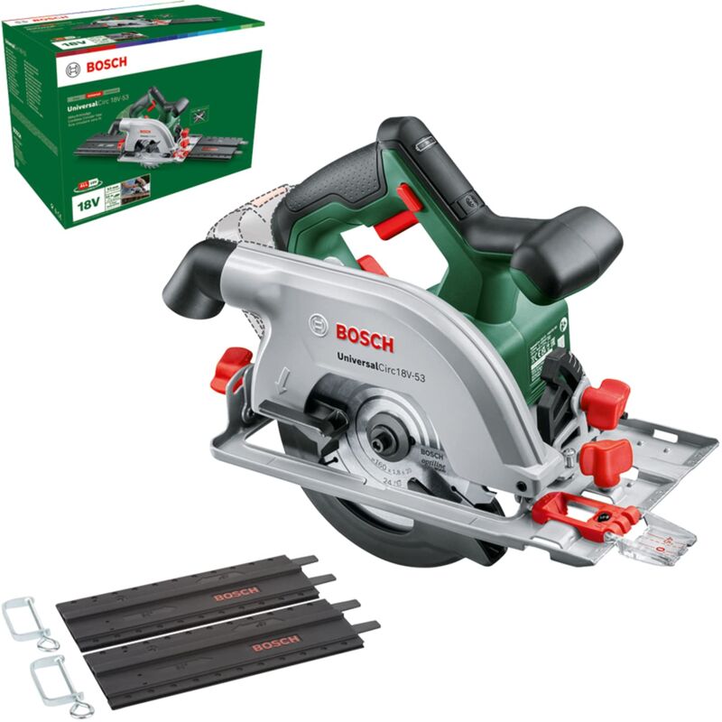 Image of Bosch - Home and Garden Sega circolare a batteria UniversalCirc 18V-53 (taglio preciso nel legno profondità di taglio max. 53 mm 18 Volt System senza