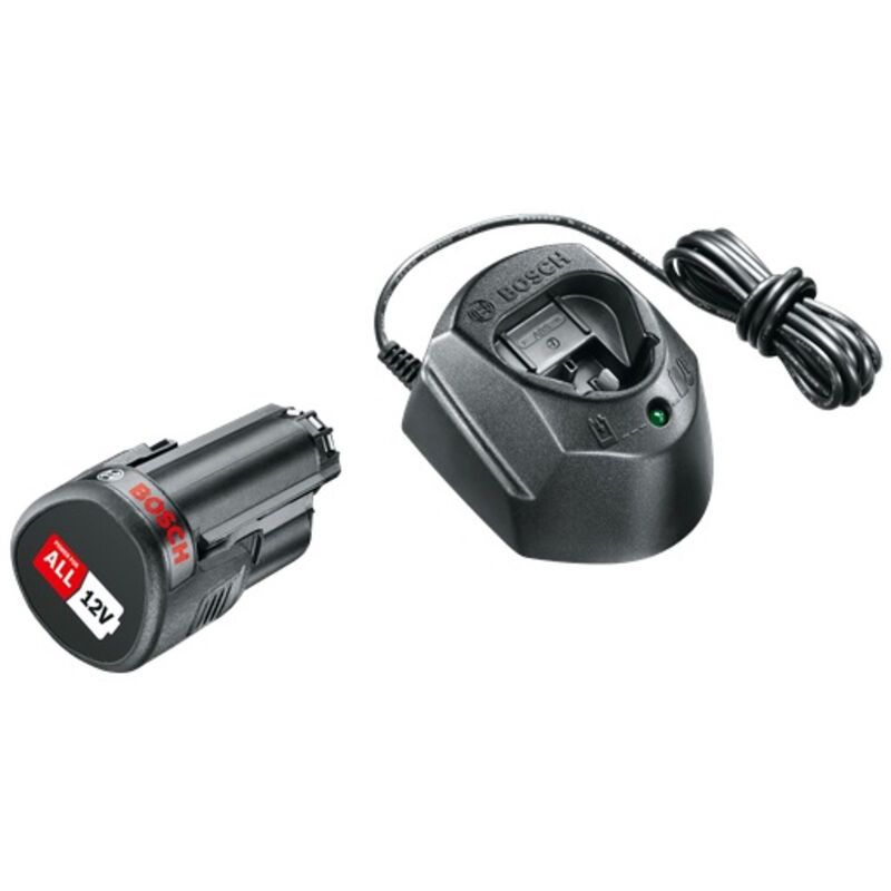 Bosch Accessori - Set caricabatterie 1 A e 1 batteria da 12 V Li-Ion da 1,5 Ah 1600A01L3D