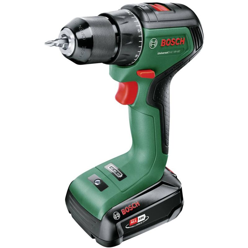 Image of Home and Garden UniversalDrill 18V-60 06039D7001 Avvitatore a batteria, Trapano avvitatore a batteria 18 v 2.0 Ah - Bosch